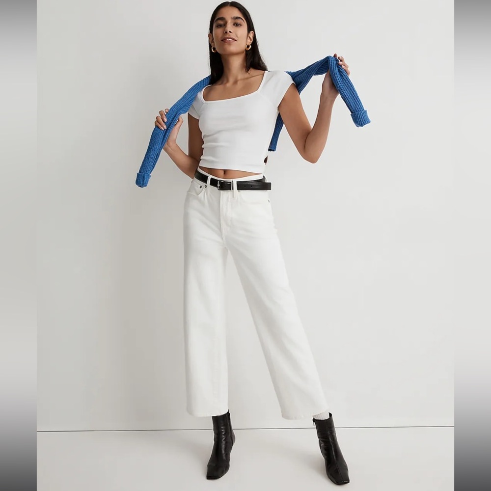 White Madewell Perfect vintage wide leg crop Jean